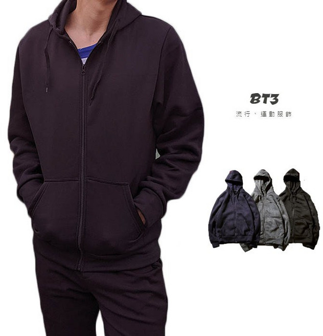 BT3 刷絨毛連帽拉鍊外套 MJ11