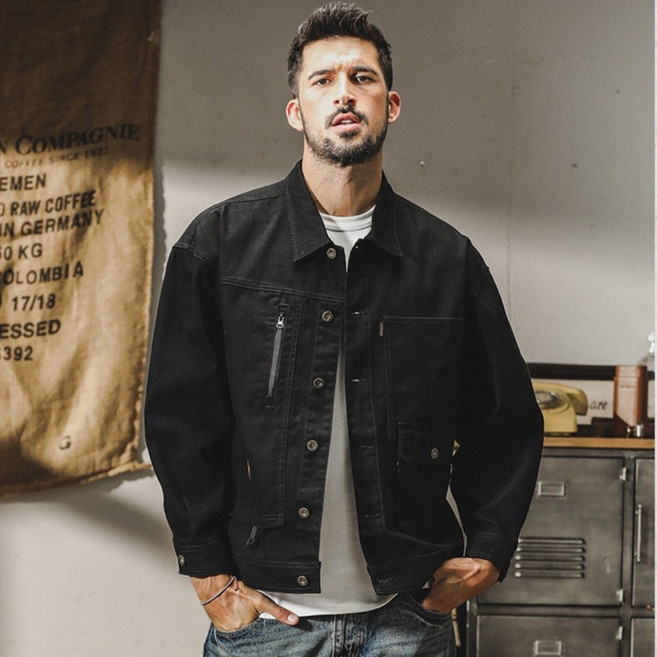 남성 빈티지 워크웨어 카키 자켓