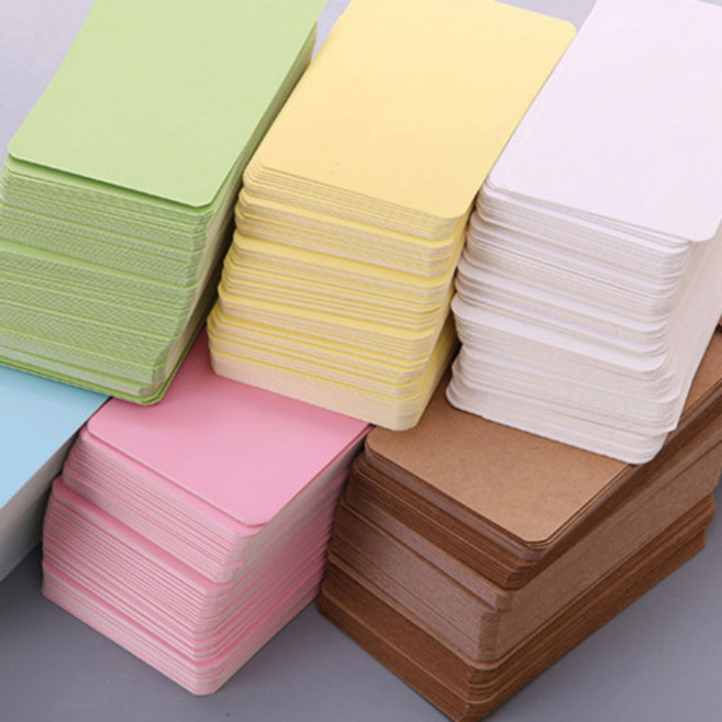 다용도 고급 예쁜 컬러 무지 단색 솔리드 켄트지 사각 종이 미니 메시지 메모 단어 공부 학습 카드 다꾸 메모지 명함지 녹색 그린 100p, 블랙