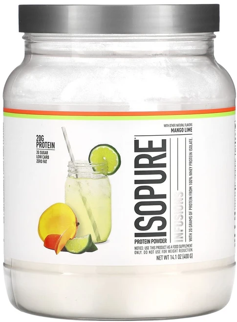 이소퓨어 인퓨전 프로틴 파우더 망고 라임, 1개, 400g - 쿠팡