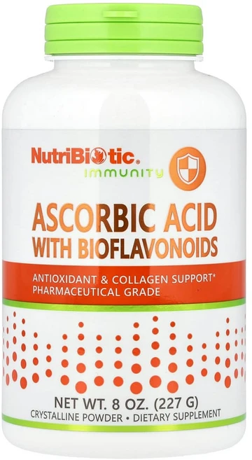 뉴트리바이오틱 이뮤니티 아스코르브산(바이오플라보노이드 함유) 결정질 분말 227g(8oz), 1개 - 쿠팡