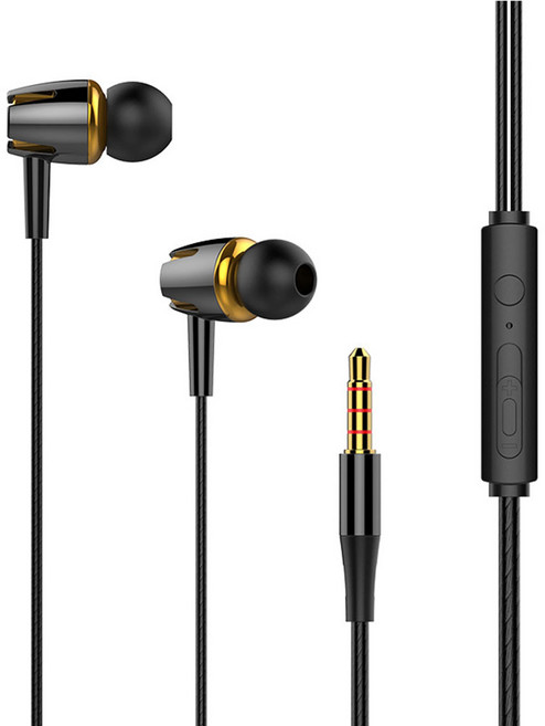 ZNS-B9 블랙골드 / 인 이어 헤드폰 3.5MM 커널형 이어폰 ~