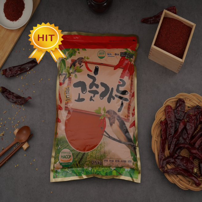 짬뽕고추가루 중식 고운고춧가루 짬뽕용 떡볶이용 골드, 1개, 골드 / 매콤한 고운용 2.5kg(+청양20%)