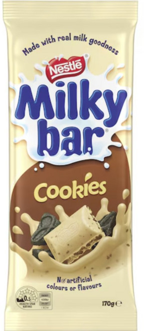 네슬레 초콜릿 밀키바 쿠키앤크림 화이트 초코 블럭 170g x12개