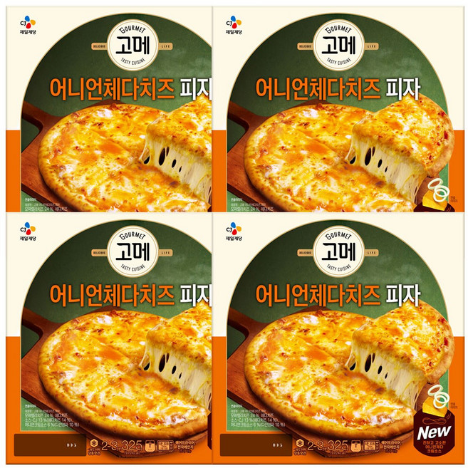 고메 어니언체다치즈 피자, 4개, 325g