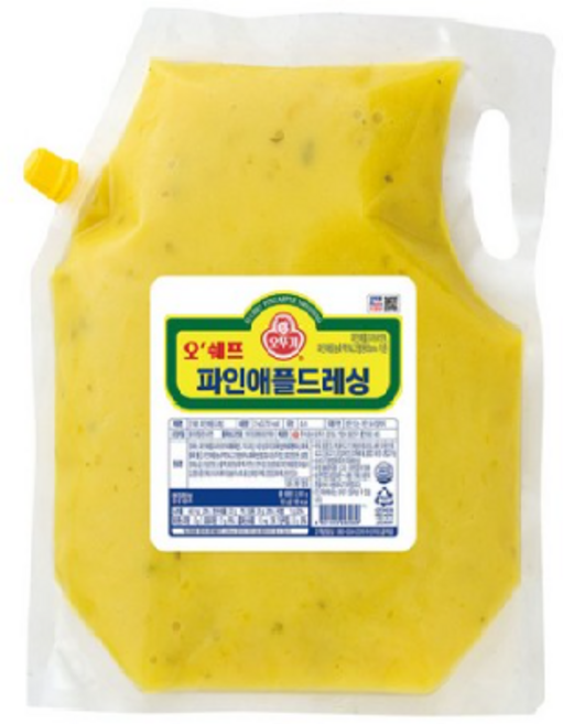 [오뚜기] 오쉐프 파인애플드레싱2kg, 2개, 2kg