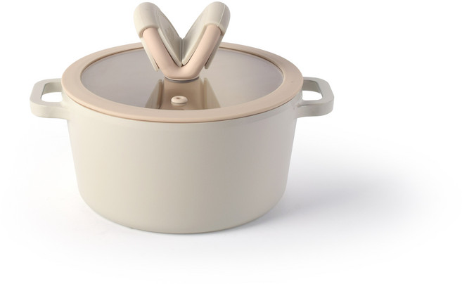 키친웰 마이다스 IH 세라믹 냄비 16cm 20cm 22cm 양수냄비, 1개, 베이지