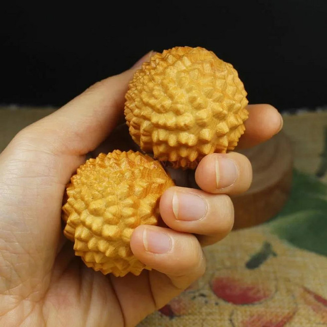 태항절벽 편백나무 두리안 건강볼 핸드볼 장식품 수공예품 핸들바, 1개