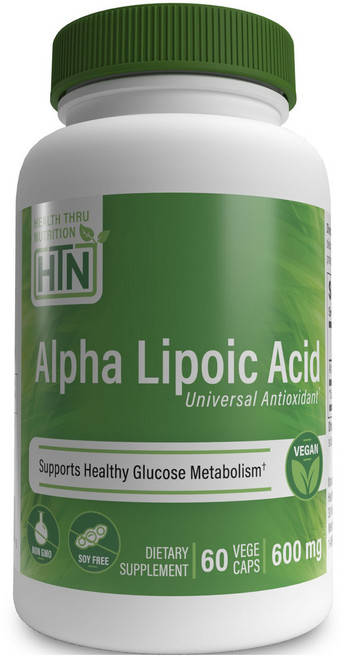 Health Thru Nutrition α-硫辛酸 600mg 素食膠囊, 1個, 60錠