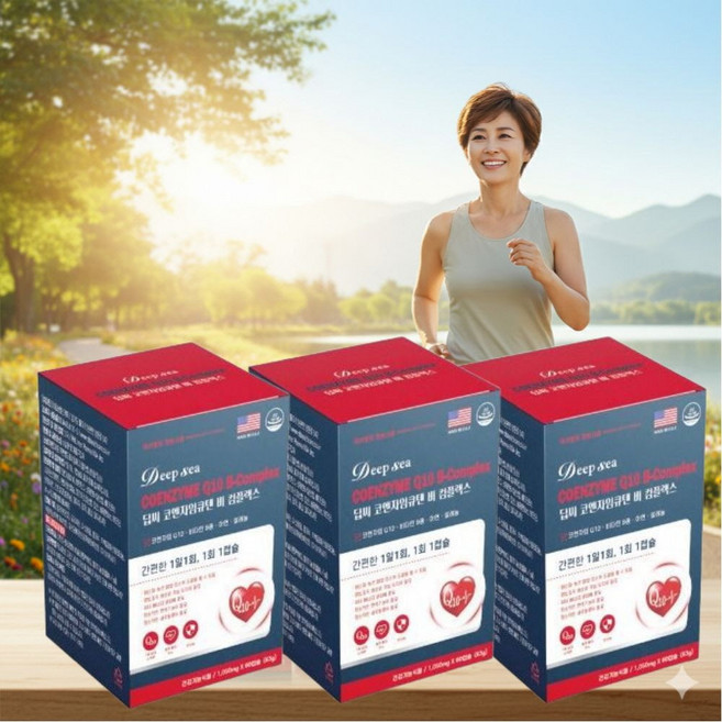 부모님 중장년 노년층 프리미엄 코엔자임큐텐Q10 2개월분X3개 코큐텐 항산화 혈압감소, 60정, 3개