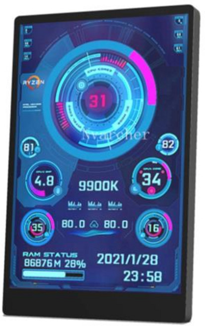 호환3.5 인치 IPS B 소형 화면 AIDA64 PC CPU RAM HDD 모니터 컴퓨터 온도 디스플레이 -C 서브, 0 Black, 1개