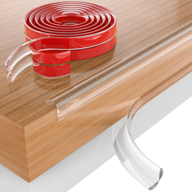 다용도 강력 접착 실리콘 코너 보호대 날카로운 모서리 안전 보호, 투명, 1개