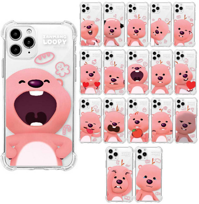 폰폰 아아이폰16E 와하하 잔망루피 빅페이스 매력부자 투명 젤리케이스