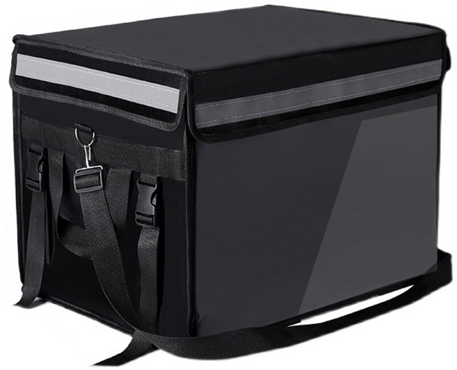 ROYAI ONE 대용량 보온보냉 배달가방 방수 고정형 오토바이 자전거 배달통 장착키트 포함, 블랙