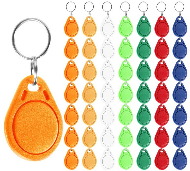 50pcs UID 13.56MHz 블록 0 섹터 쓰기 가능한 IC 카드 클론 변경 가능한 스마트 키 푸브 키 태그 1K S50 RFID 액세스 제어, 혼합 색상, 50개