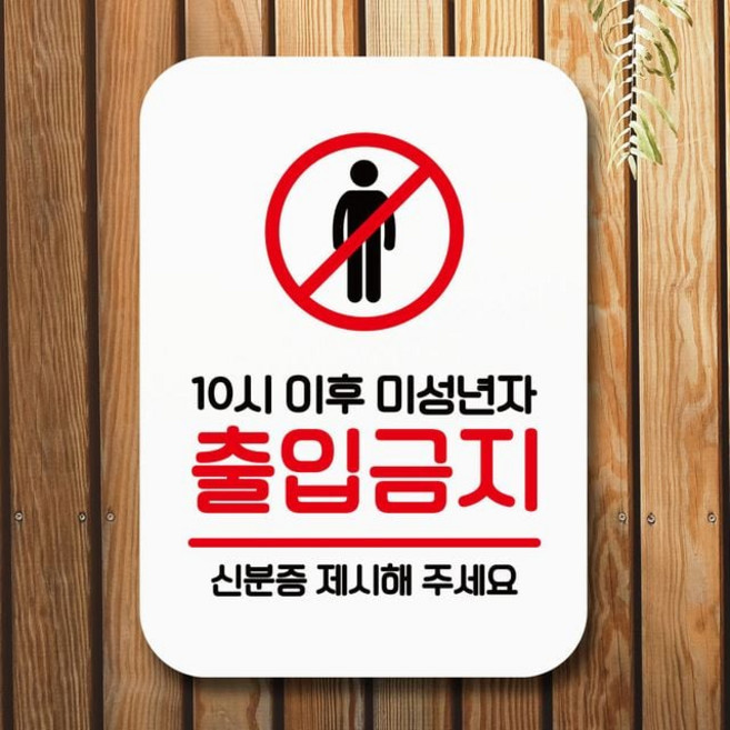 안내판 표지판 팻말_Q2_미성년자 출입금지_화이트, 본상품