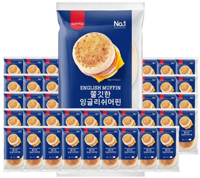 삼립 쫄깃한 잉글리쉬머핀 240g (4개입) x 8개 / 맥머핀 냉동 모닝빵 아침대용 간편식