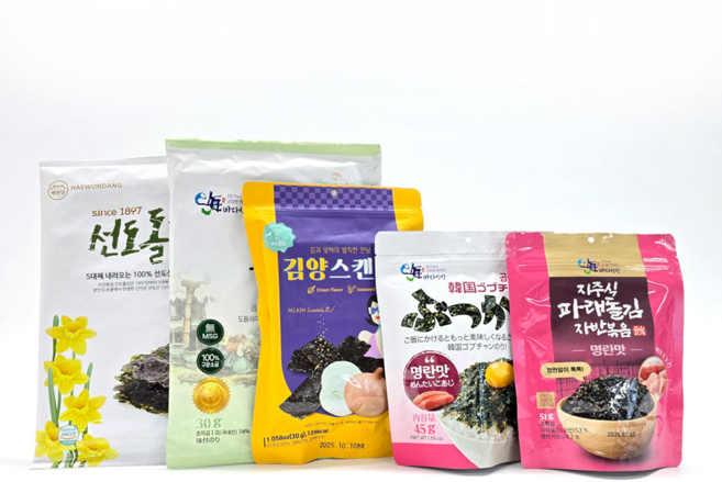 [해원당] 김자반 종합선물세트 (3종 선택) / 선도돌김 구운김 곱창김 곱창조미김 김볶음 김스낵 / 밥도둑 밥반찬 어린이반찬 건강한 간식, 1세트, 111g, 바삭 조미김 1봉(5장)+자반볶음(일반)+김스낵(김양)
