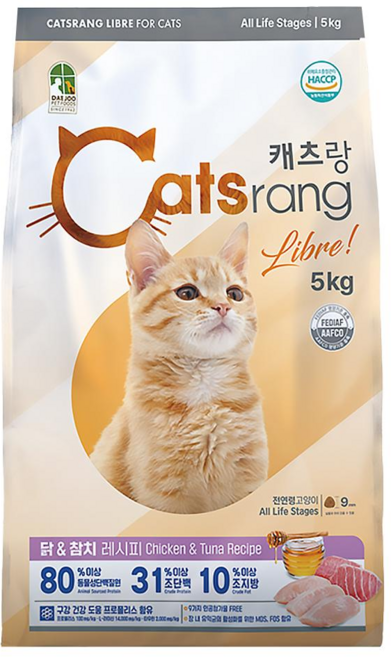 캐츠랑 리브레 전연령 고양이 사료 건식, 5kg, 1포