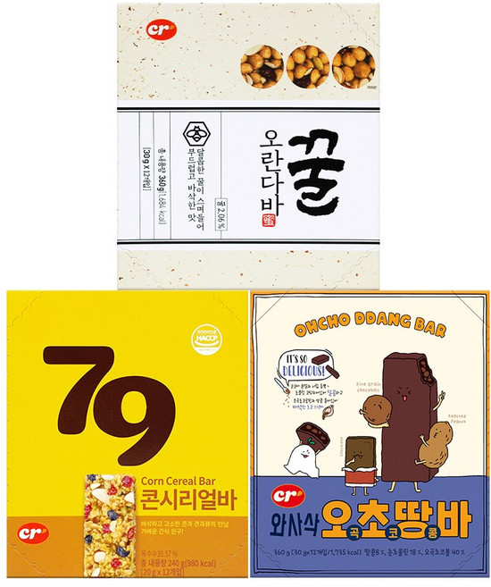 콘시리얼바&꿀오란다바&오초땅바 사무실간식 학생간식, 1세트, 960g