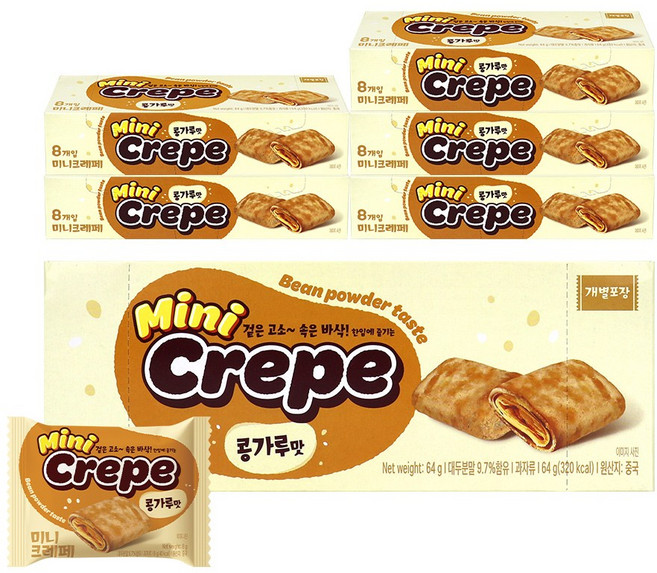 니코 미니크레페 콩가루맛 64g, 6개