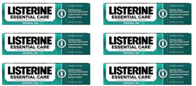 치약 잇몸 구취제거 충치 리스테린 에센셜 케어 구취 치료 예방 강력한 민트 향 4.2온스 6개 - 쿠팡