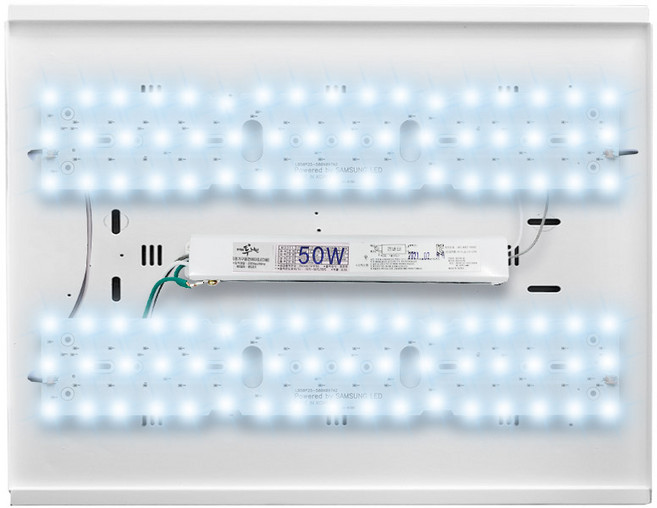 홈앤라이팅 B-4 삼성 580 x 97 LED모듈2P+안정기 50W 세트 주방등 거실등 방등, LED모듈2P 580 x 97 +안정기50W(2대1), 1개