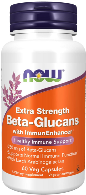 NOW Foods Beta-葡聚糖素食膠囊, 60顆, 1罐