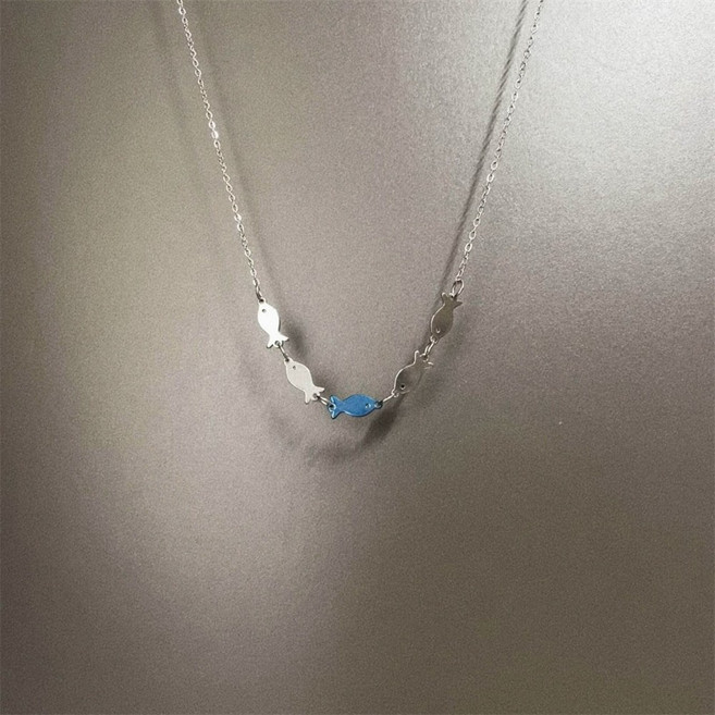 besteffie 여성 패션 물고기 펜던트 목걸이 캐주얼 스타일 악세서리 패션목걸이 K95