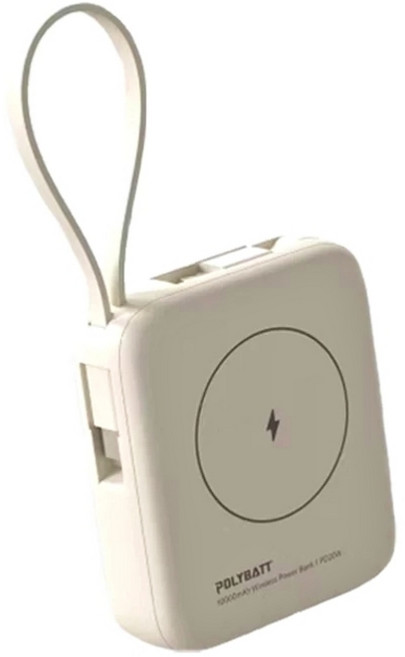 POLYBATT 10000mAh 無線充電行動電源 PC200A, 米色, T10