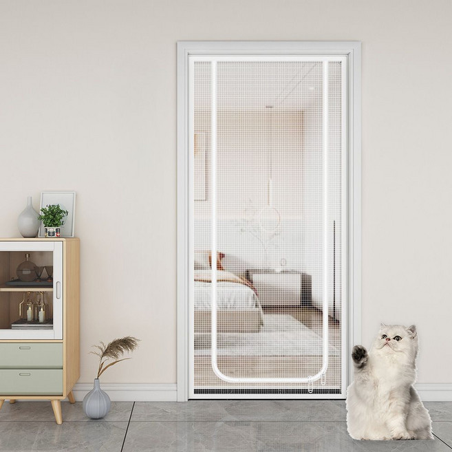 화장실 지퍼 방묘문 안방 모기방지 발코니 방충문, U자형 나노메쉬 블랙