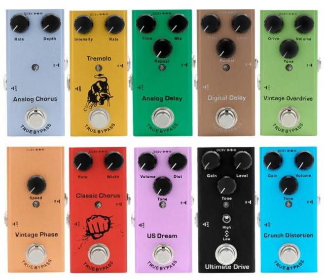일렉트릭 기타 페달 빈티지 오버드라이브 왜곡 크런치 왜곡 US 드림 클래식 코러스 페이즈 디지털 지연, 1개
