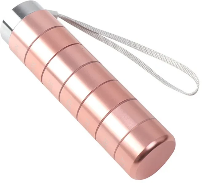 주간 7일 약통 휴대용 밀폐 알루미늄 합금 방수 용기 보관용, 01 Rose Gold