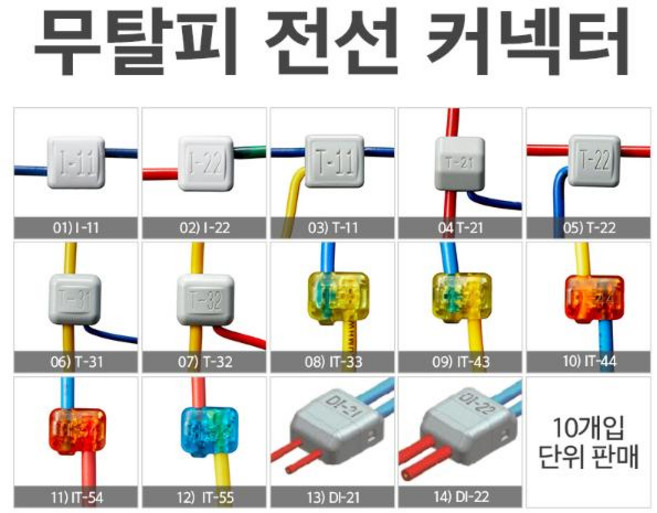 전기/무탈피전선커넥터/옵션선택/알파오/10개입, 1개
