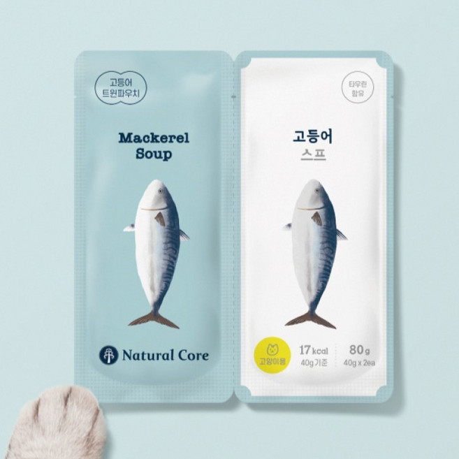 Natural Core 牛肉&雞肉湯 貓咪主食湯罐, 40g, 1個, 鯖魚
