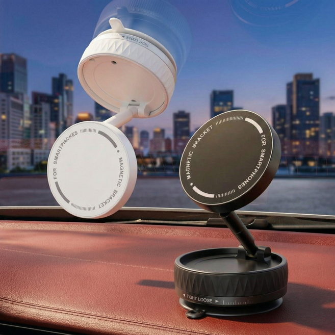 qi2 맥세이프 차량용거치대 강한자력 진공흡착, 실버화이트, 1개
