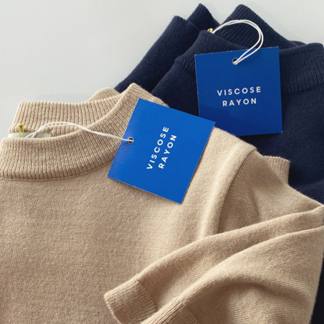 비스코스 레이온 마일 라운드 여성 반팔니트 (2 colors)