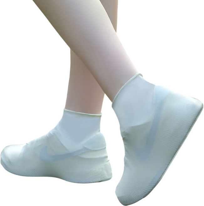 신발 방수 커버 소나기 장마철 작업용 라텍스 장화, 5개, 화이트