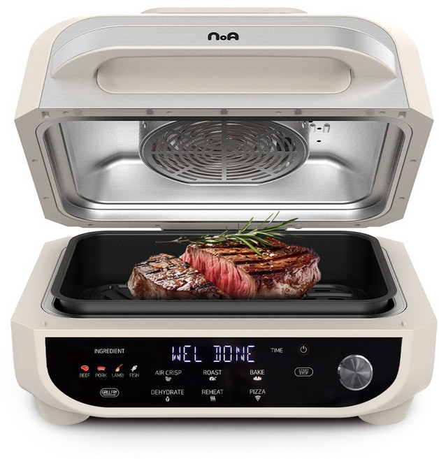 노아 저소음 그릴프라이어 대용량 에어프라이어 KC인증 에어그릴, 아이보리