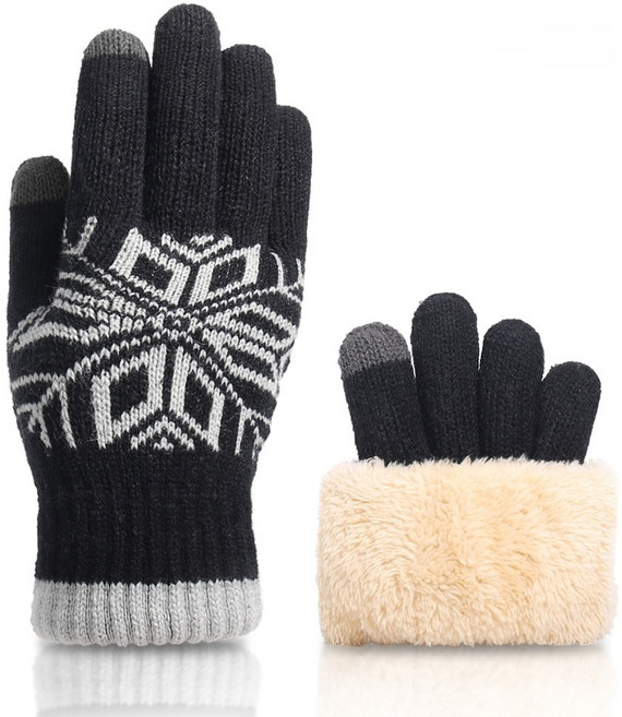 남성 겨울 방한 터치 장갑 기모이중도톰니트장갑 이중 니트장갑 남 겨울 방한용 자카드 스마트터치 장갑 기모 도톰