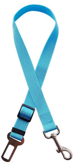 강아지 자동차 안전 벨트 스트랩 조절 가능한 애완 동물 고양이 개 좌석 벨트 애완 동물 좌석 차량 개 하네스 리드 클립 안전 레버 견인 개 목걸이 개 accessoires, 1개, 하늘색