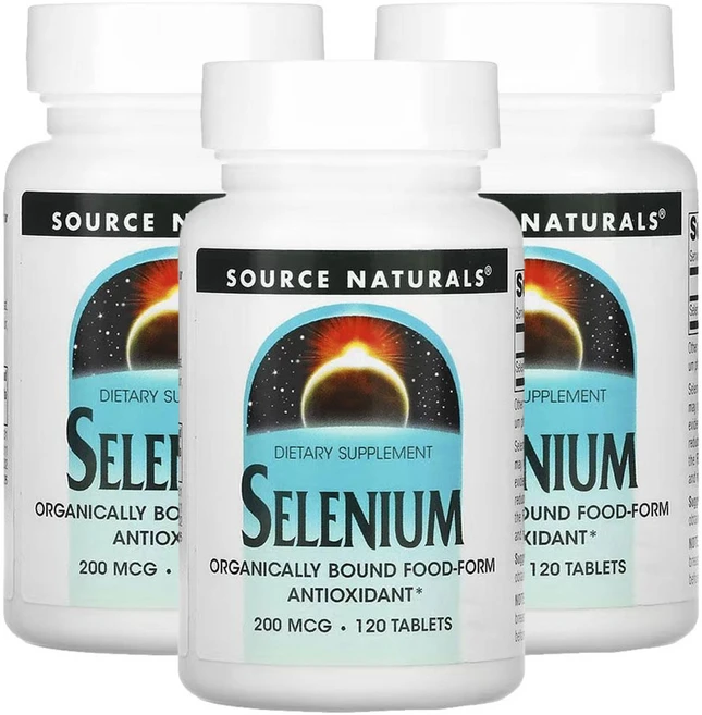 소스 내추럴스 Source Naturals 셀레늄 200mcg 120정 3개 - 쿠팡