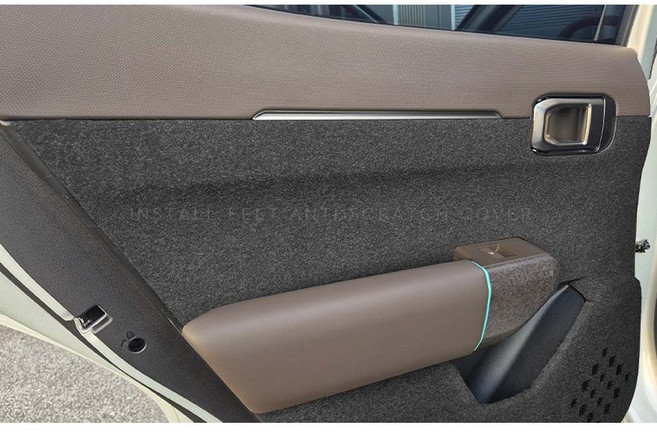 쉐리샵 기아 더뉴 EV4 2025 차량내부 기스방지 스크래치 도어커버 풀세트 선택형 선물용, 그레이, 04_EV4 도어스텝커버