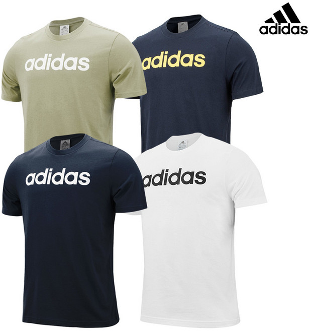 아디다스 리니어 로고 싱글저지 반팔 티셔츠 헬스 러닝 운동복 상의 반팔티