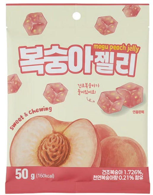 모구 복숭아 젤리, 1개, 50g
