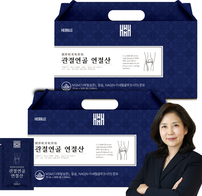 한의사 김소형 MSM 식이유황 관절 영양제 NAG 칼슘 관절연골 연절산, 60개, 70ml