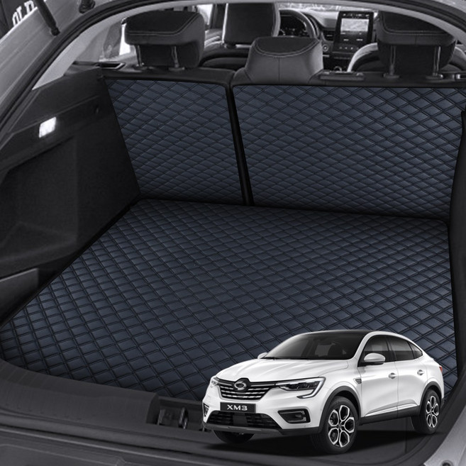 지엠지모터스 퀼팅 가죽 트렁크매트 풀세트, XM3(러기지 사용시 불가)(20.2~), 올블랙
