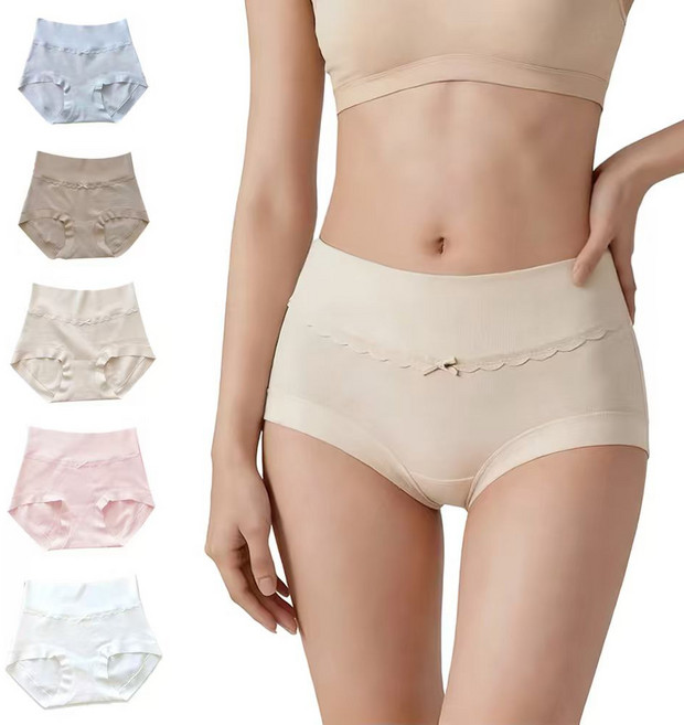 Le Gou 여성 순면 사계절 항균 팬티 고탄력 데일리 팬티 5종 세트