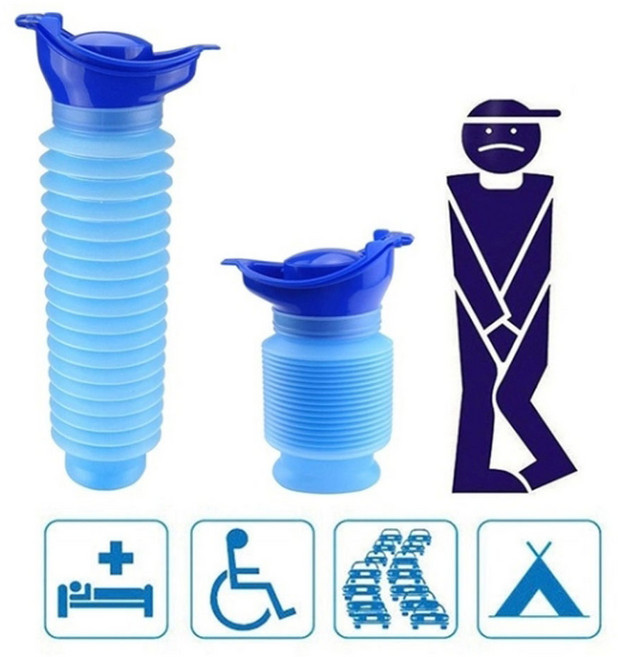 휴대용 소변통 소변기 야외소변통 간이소변기 소변튜브 이동 차량소변통 차량용소변통, 1개, 블루