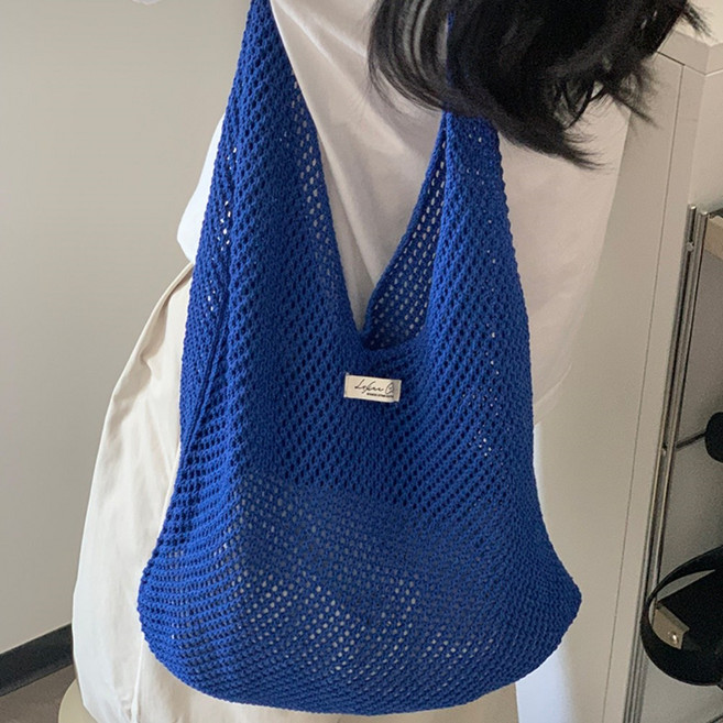 HALOPICK 여성 데일리 썸머 니트 호보백 뜨개 숄더백